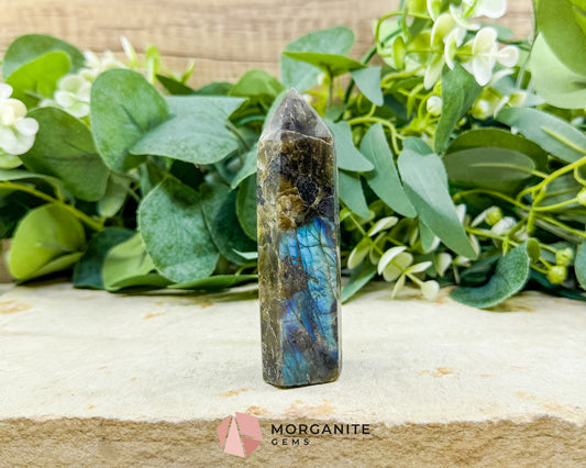 Labradorite Tower Crystal Point | Flashy Labradorite Obelisk for Intuition Protection & Transformation | Healing Stone