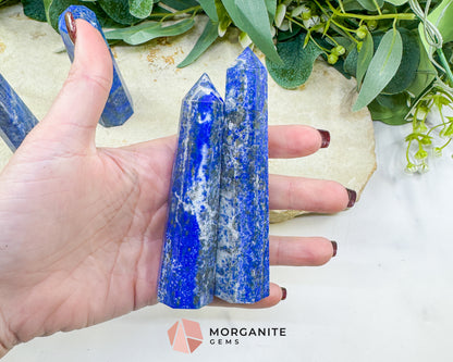 Lapis Lazuli Crystal Tower Obelisk | Third Eye Throat Chakra Wisdom Truth | 2 Size Options
