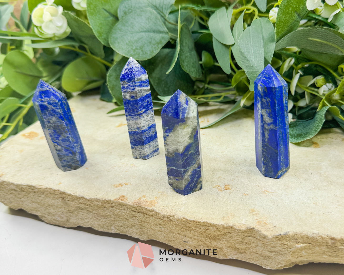Lapis Lazuli Crystal Tower Obelisk | Third Eye Throat Chakra Wisdom Truth | 2 Size Options