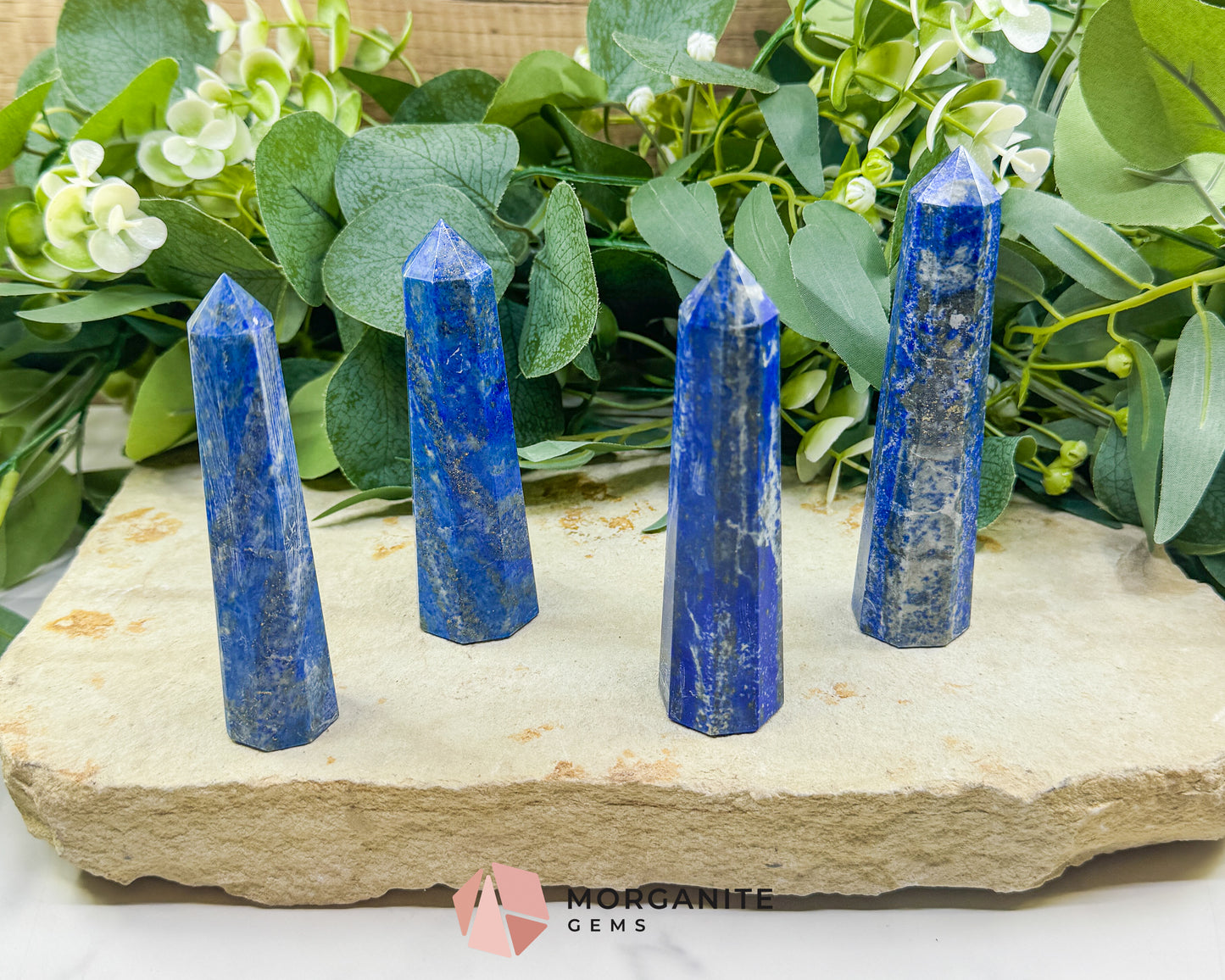 Lapis Lazuli Crystal Tower Obelisk | Third Eye Throat Chakra Wisdom Truth | 2 Size Options