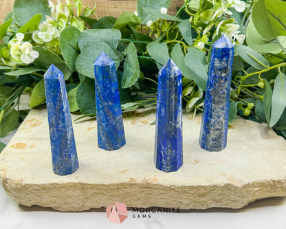 Lapis Lazuli Crystal Tower Obelisk | Third Eye Throat Chakra Wisdom Truth | 2 Size Options