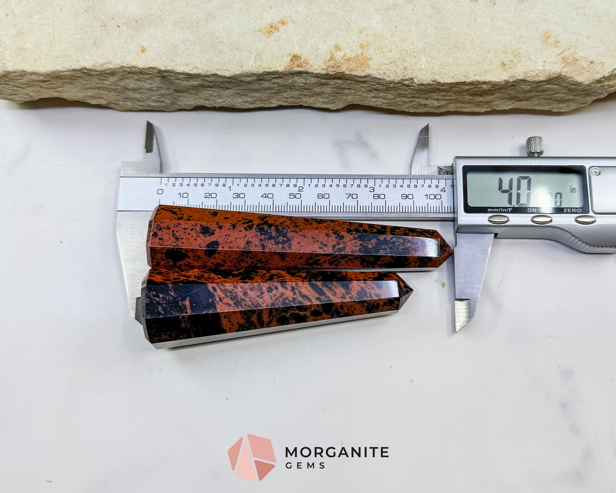 Mahogany Obsidian Tower 3.5-4" Crystal Point Grounding Protection Root Chakra Healing Stone