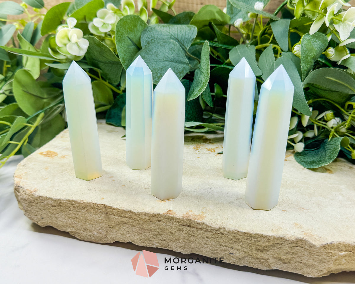 Opalite Tower 3-4 Inch Randomly Selected Crystal Point for Peace Clarity Emotional Balance Meditation Altar