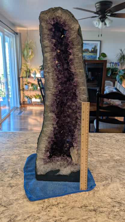 Amethyst Gallery-Style Cathedral Geode – Deep Purple Crystals