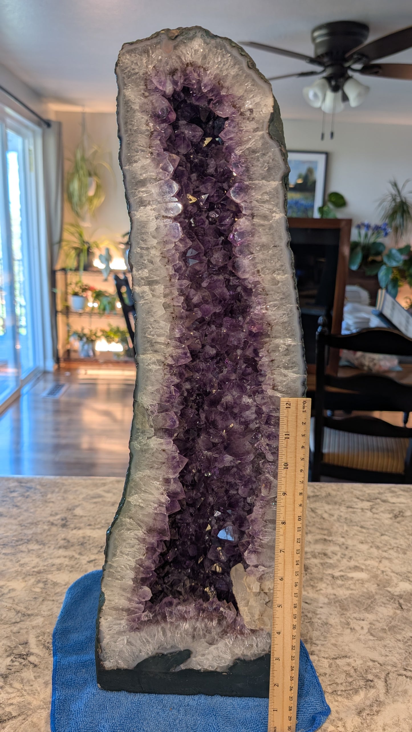 Amethyst Gallery-Style Cathedral Geode – Deep Purple Crystals