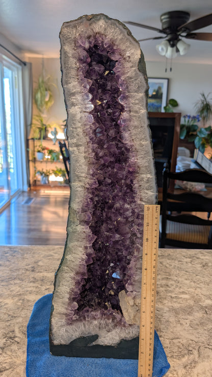 Amethyst Gallery-Style Cathedral Geode – Deep Purple Crystals