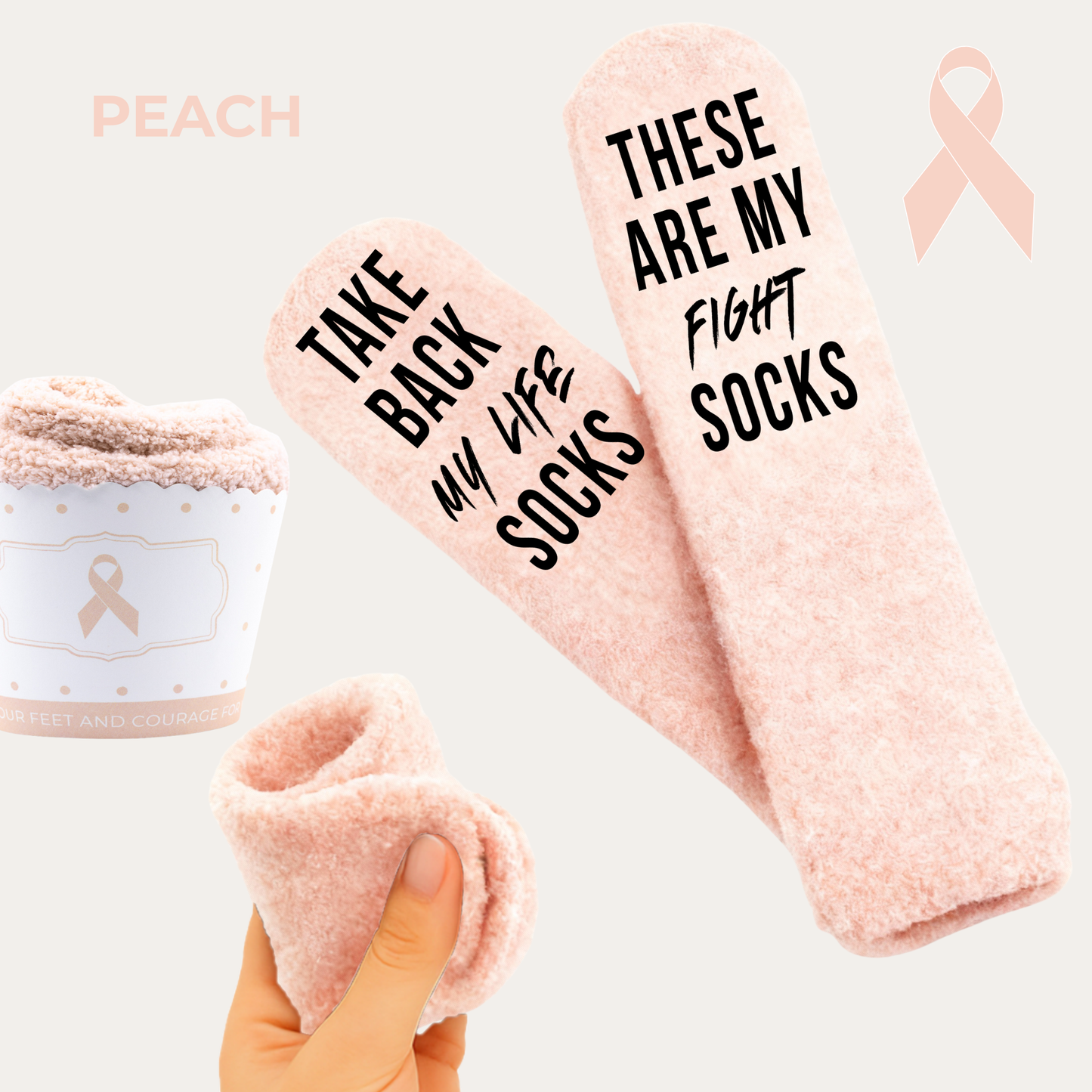 Cancer Support Sock Cupcakes – Awareness Socks in Gift-Ready Cupcake