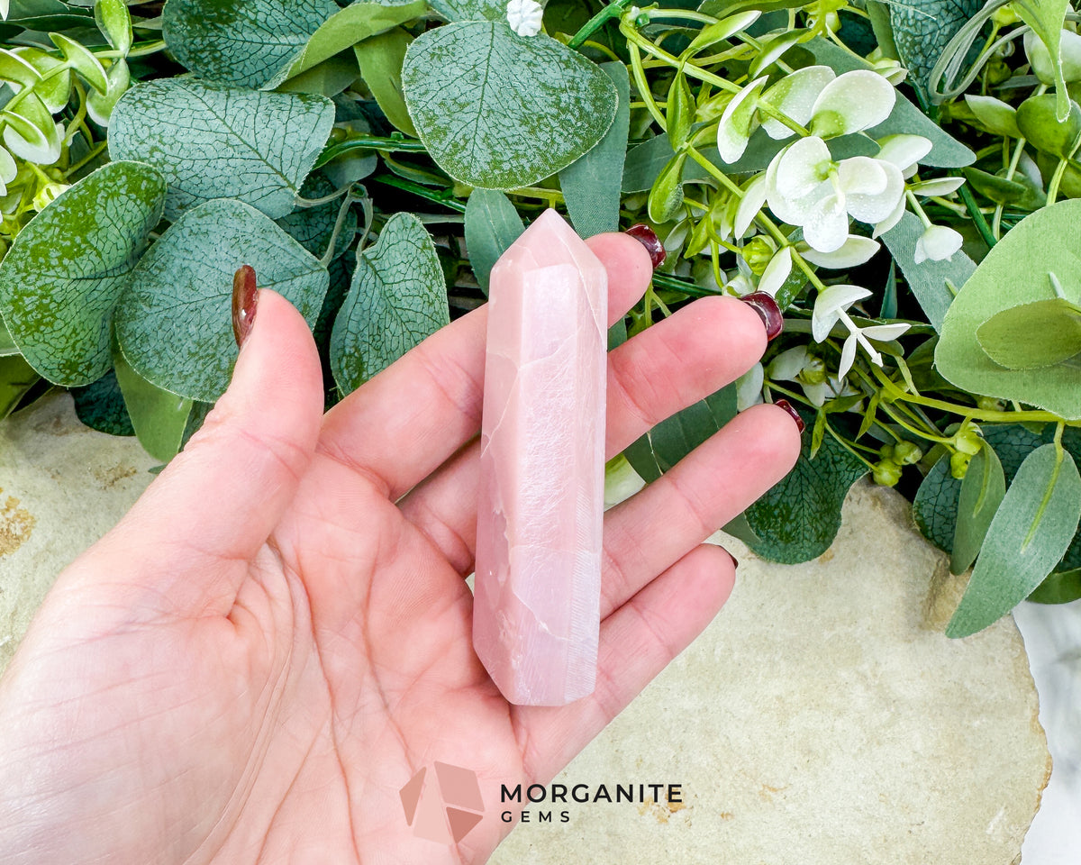 Pink Calcite Tower Point 3.4 Inch Crystal for Heart Chakra Healing Love Energy
