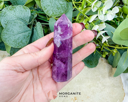 Purple Fluorite Tower Crystal Point for Intuition Clarity Third Eye Meditation Altar