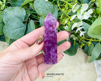 Purple Fluorite Tower Crystal Point for Intuition Clarity Third Eye Meditation Altar