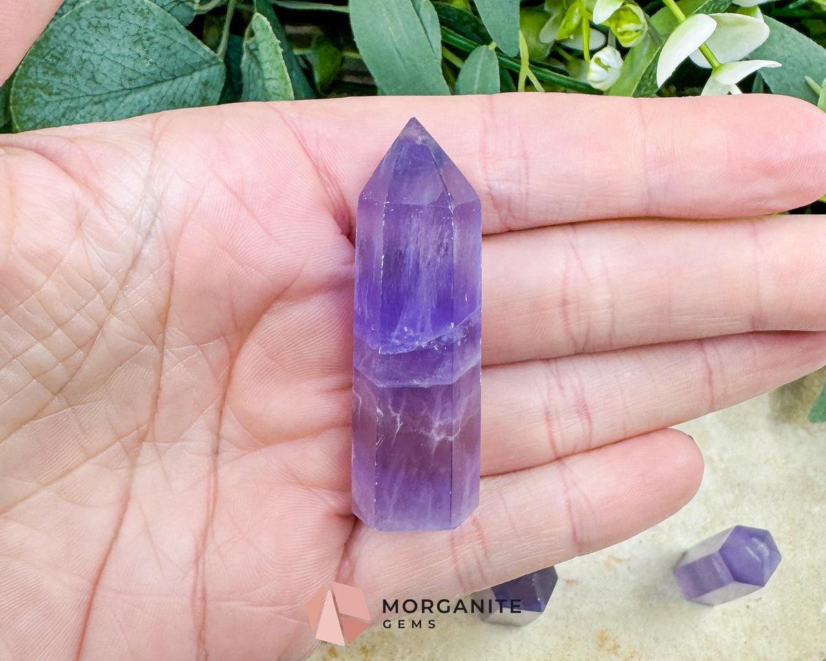 Purple Fluorite Tower Crystal Point for Intuition Clarity Third Eye Meditation Altar