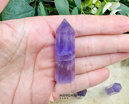 Purple Fluorite Tower Crystal Point for Intuition Clarity Third Eye Meditation Altar