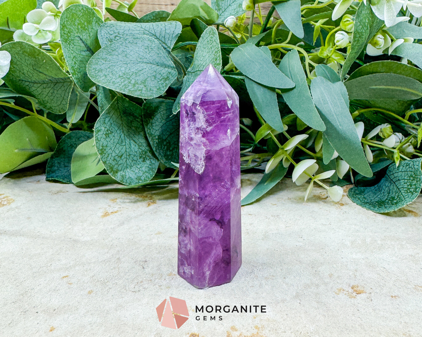 Purple Fluorite Tower Crystal Point for Intuition Clarity Third Eye Meditation Altar