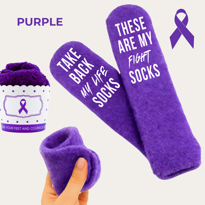 Cancer Support Sock Cupcakes – Awareness Socks in Gift-Ready Cupcake