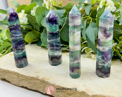 Rainbow Fluorite Tower Crystal Point for Clarity Focus & Chakra Healing