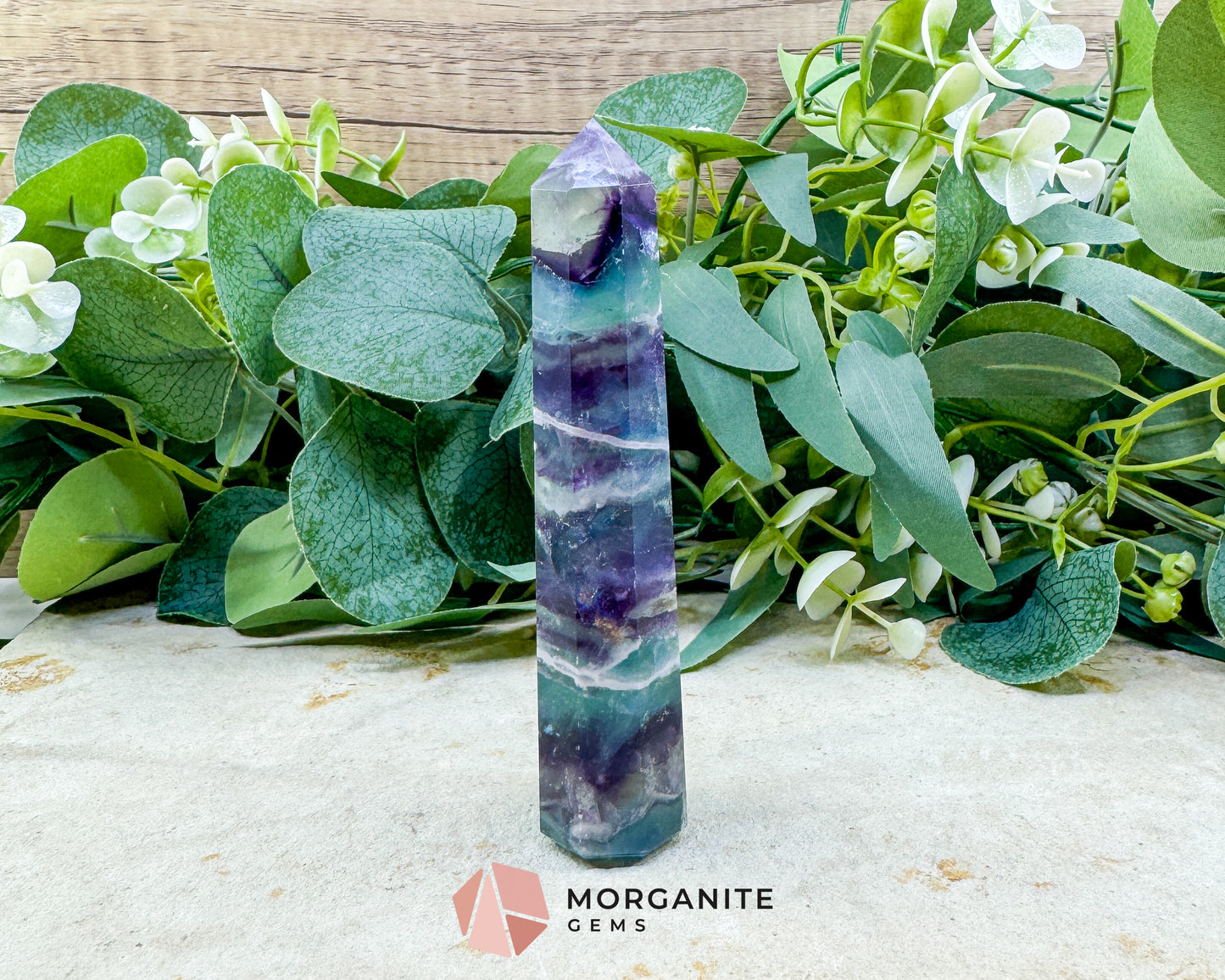 Rainbow Fluorite Tower Crystal Point for Clarity Focus & Chakra Healing