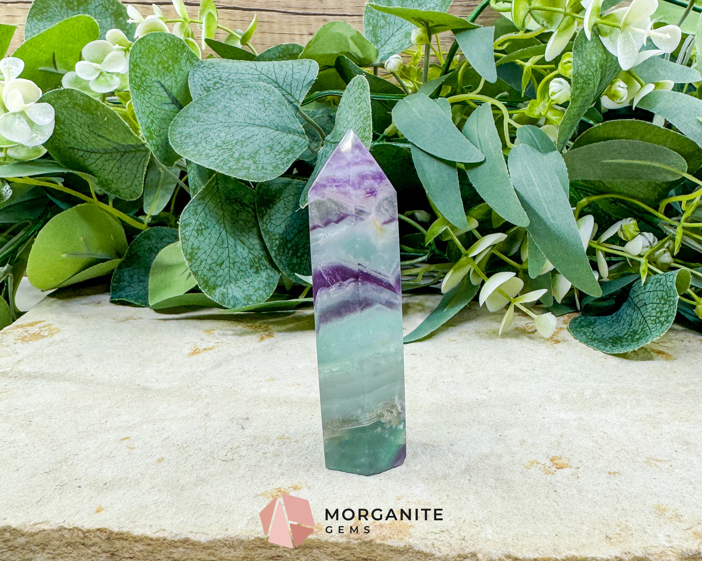 Rainbow Fluorite Tower Crystal Point for Clarity Focus & Chakra Healing