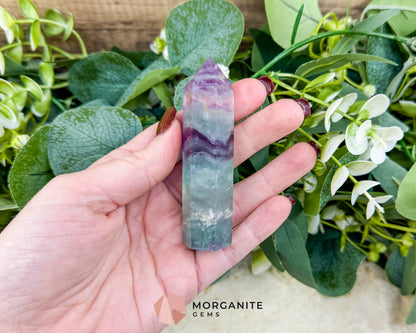 Rainbow Fluorite Tower Crystal Point for Clarity Focus & Chakra Healing