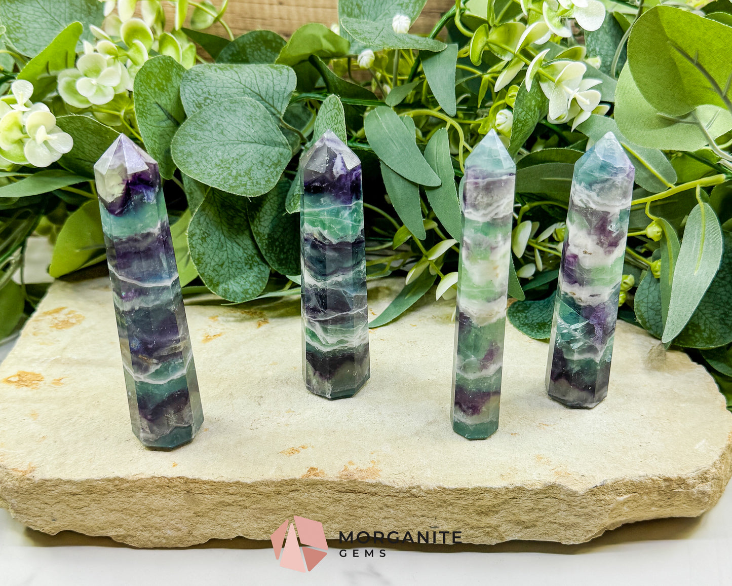 Rainbow Fluorite Tower Crystal Point for Clarity Focus & Chakra Healing