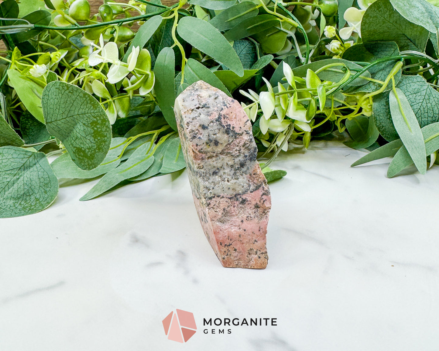 Large Raw Rhodonite Specimen – 3.2" Natural Pink & Black Healing Crystal – 10oz Earthy Stone for Heart Chakra & Emotional Balance