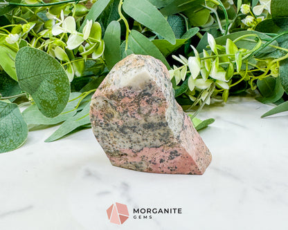 Large Raw Rhodonite Specimen – 3.2" Natural Pink & Black Healing Crystal – 10oz Earthy Stone for Heart Chakra & Emotional Balance