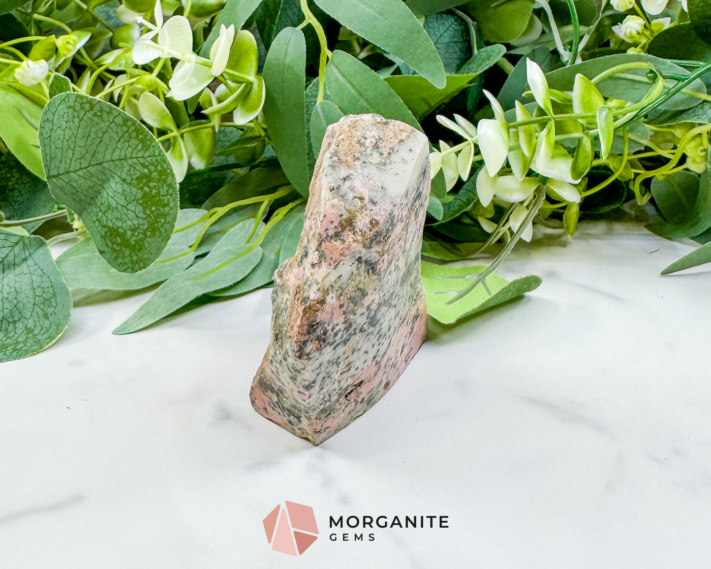 Large Raw Rhodonite Specimen – 3.2" Natural Pink & Black Healing Crystal – 10oz Earthy Stone for Heart Chakra & Emotional Balance