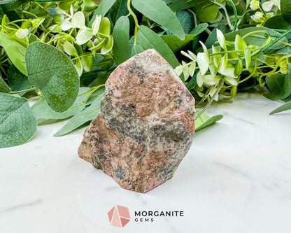 Large Raw Rhodonite Specimen – 3.2" Natural Pink & Black Healing Crystal – 10oz Earthy Stone for Heart Chakra & Emotional Balance