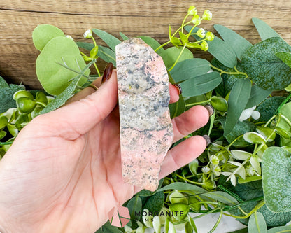 Large Raw Rhodonite Specimen – 3.2" Natural Pink & Black Healing Crystal – 10oz Earthy Stone for Heart Chakra & Emotional Balance
