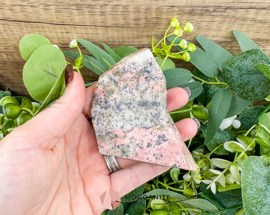 Large Raw Rhodonite Specimen – 3.2" Natural Pink & Black Healing Crystal – 10oz Earthy Stone for Heart Chakra & Emotional Balance
