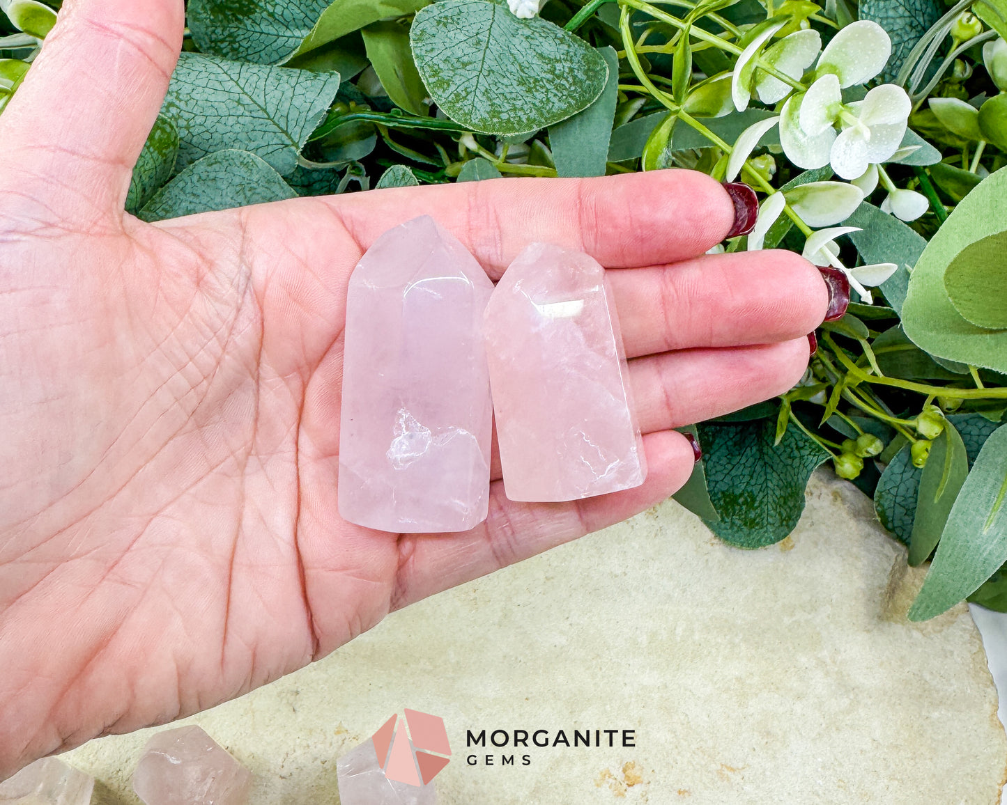 Rose Quartz Tower Crystal Point 1-4 Inch Unconditional Love Heart Chakra Healing Stone