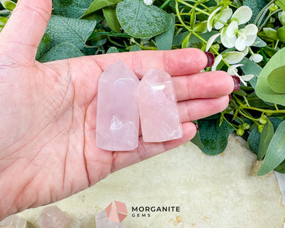 Rose Quartz Tower Crystal Point 1-4 Inch Unconditional Love Heart Chakra Healing Stone