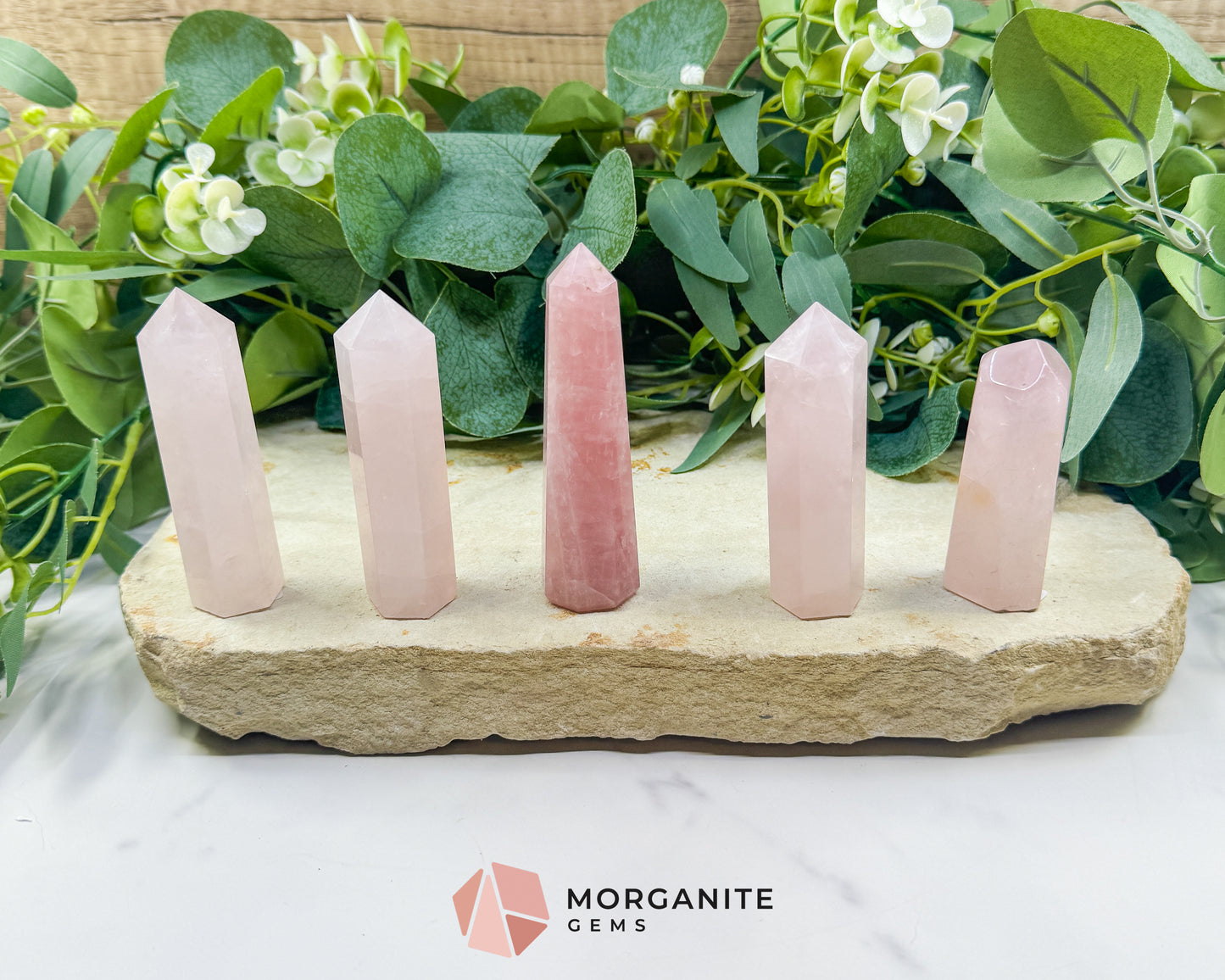 Rose Quartz Tower Crystal Point 1-4 Inch Unconditional Love Heart Chakra Healing Stone