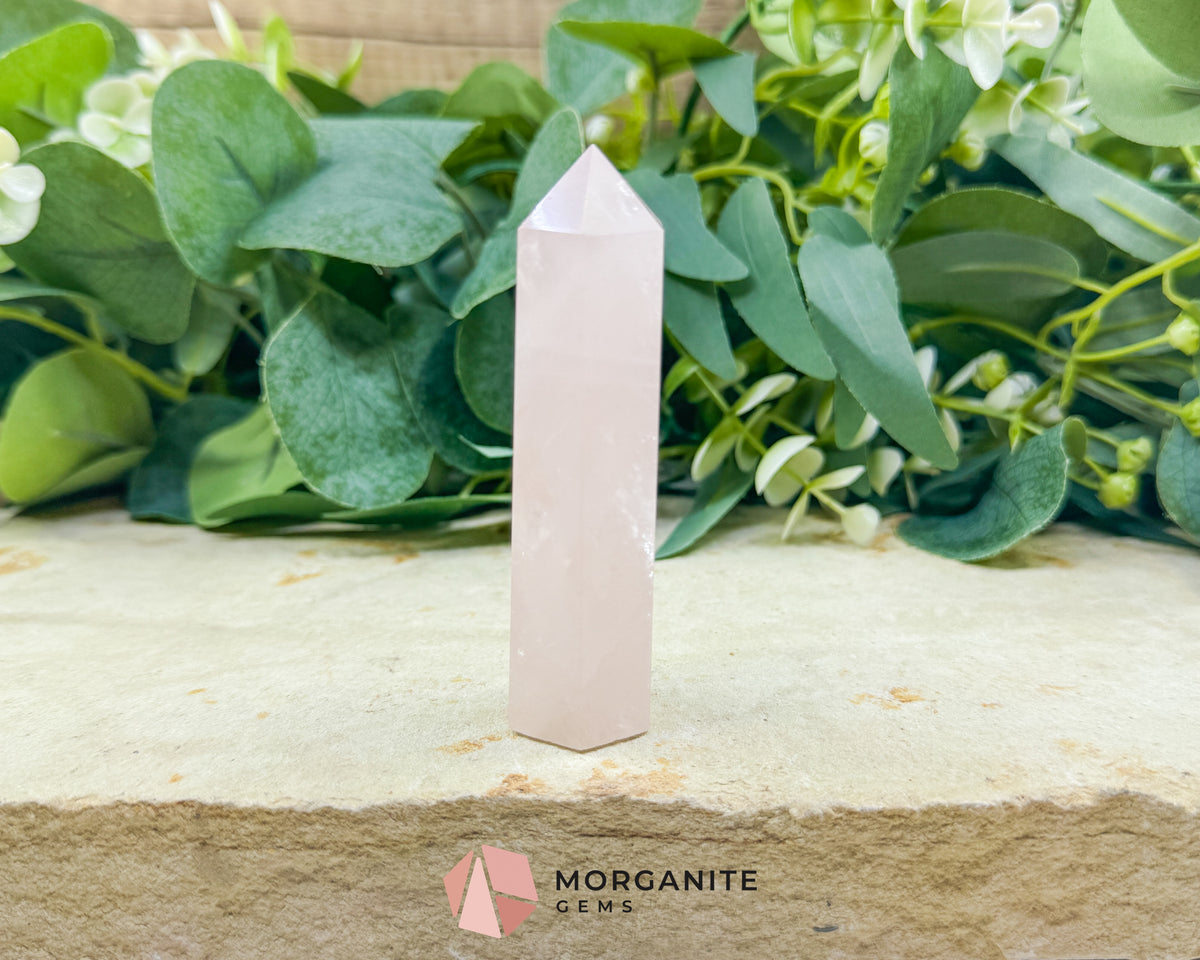 Rose Quartz Tower Crystal Point 1-4 Inch Unconditional Love Heart Chakra Healing Stone