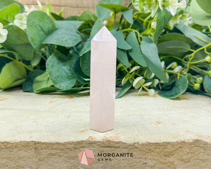 Rose Quartz Tower Crystal Point 1-4 Inch Unconditional Love Heart Chakra Healing Stone