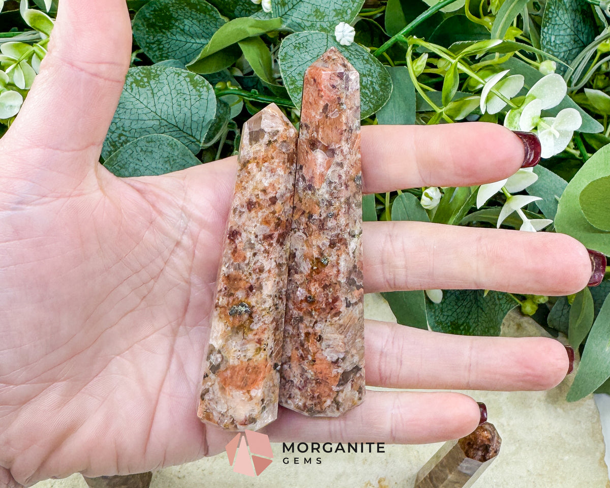 Rosophia Tower 3.5 inch Crystal Point Heart Chakra Love Healing Stone