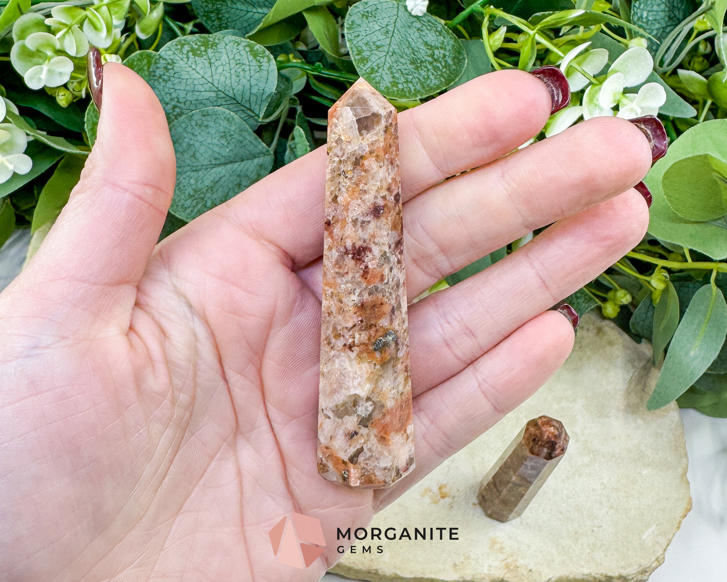 Rosophia Tower 3.5 inch Crystal Point Heart Chakra Love Healing Stone