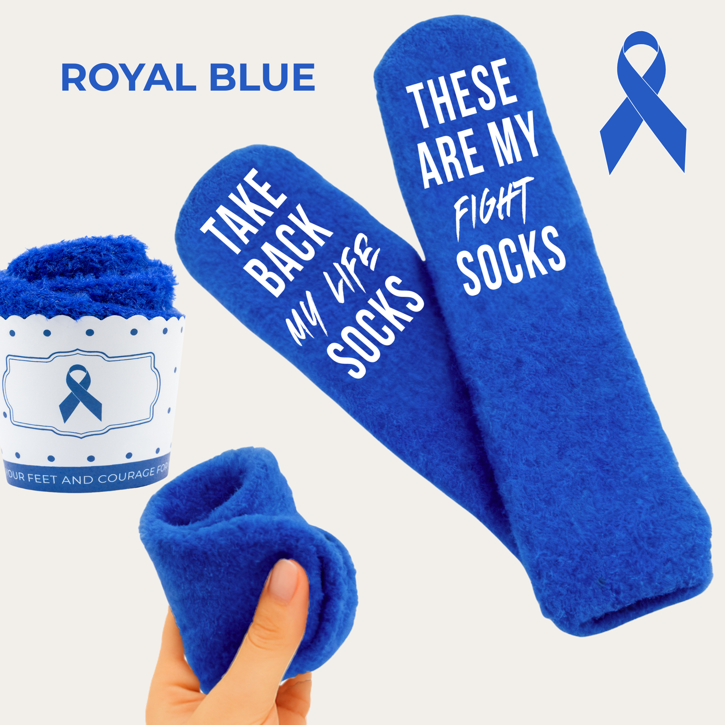 Cancer Support Sock Cupcakes – Awareness Socks in Gift-Ready Cupcake