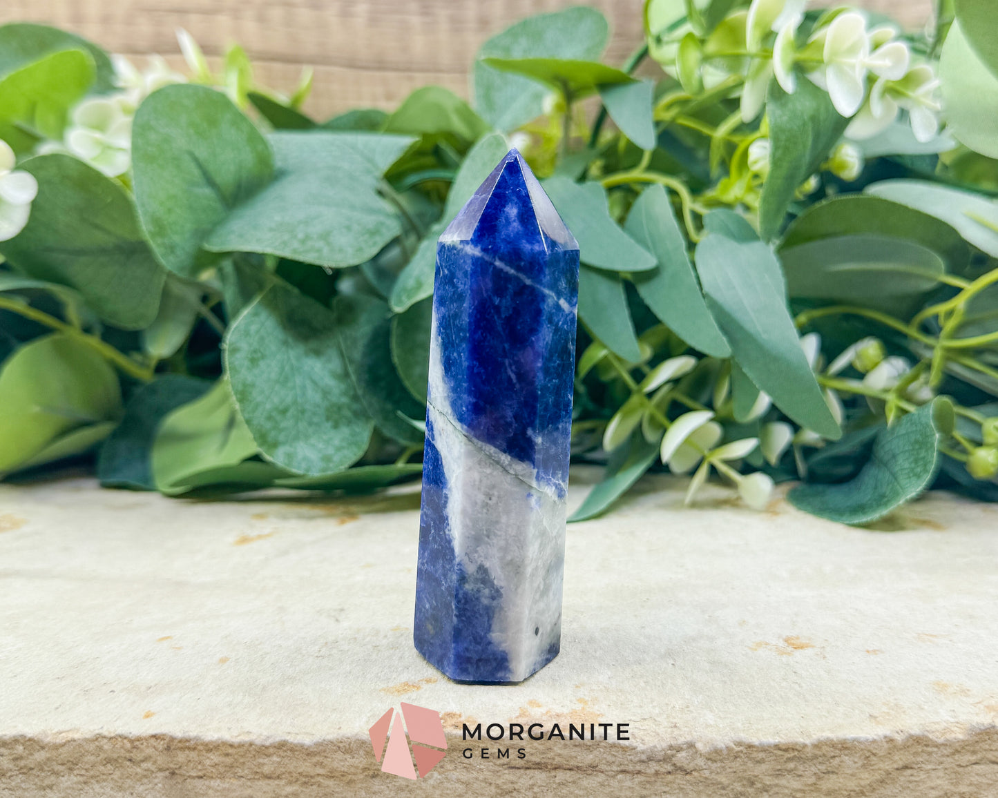 Sodalite Tower Point 3.5 Inch Crystal Obelisk for Throat Chakra Truth Intuition Calm Focus Meditation Altar
