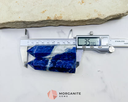 Sodalite Tower Point 3.5 Inch Crystal Obelisk for Throat Chakra Truth Intuition Calm Focus Meditation Altar