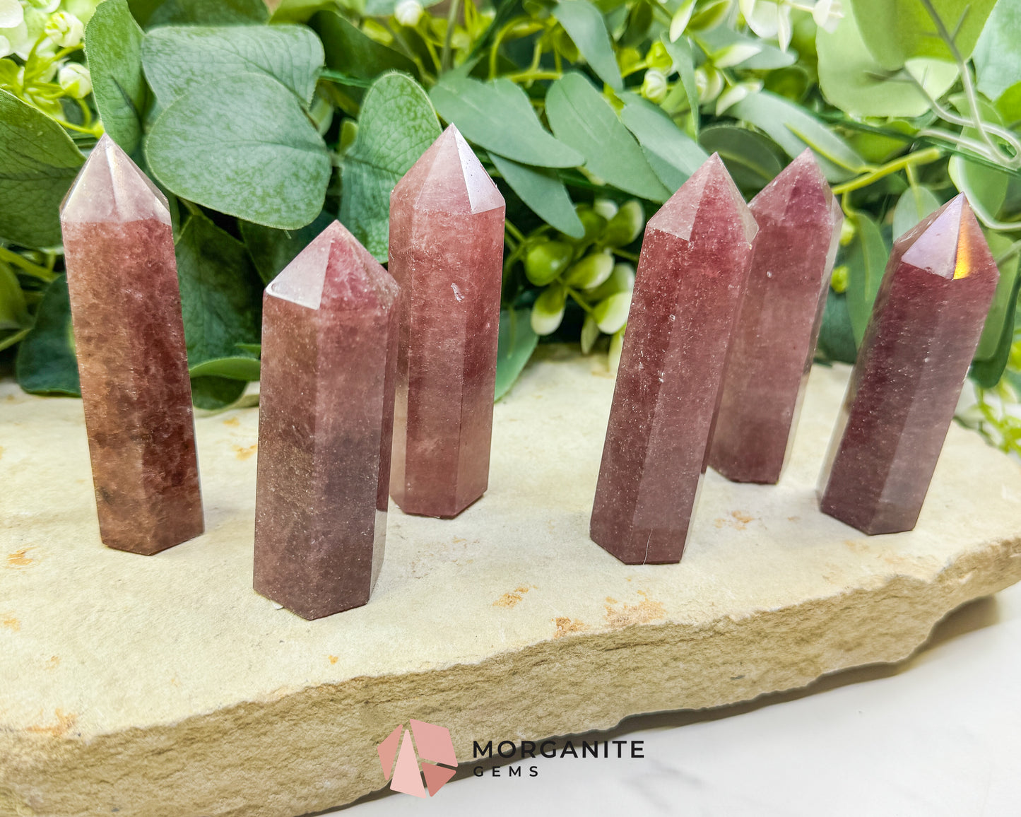Strawberry Quartz Tower 3-4 Inch Crystal Point for Love Joy Heart Healing Meditation Altar