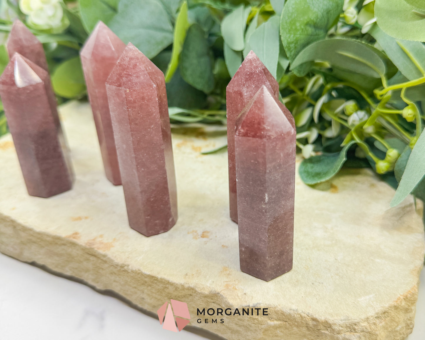 Strawberry Quartz Tower 3-4 Inch Crystal Point for Love Joy Heart Healing Meditation Altar
