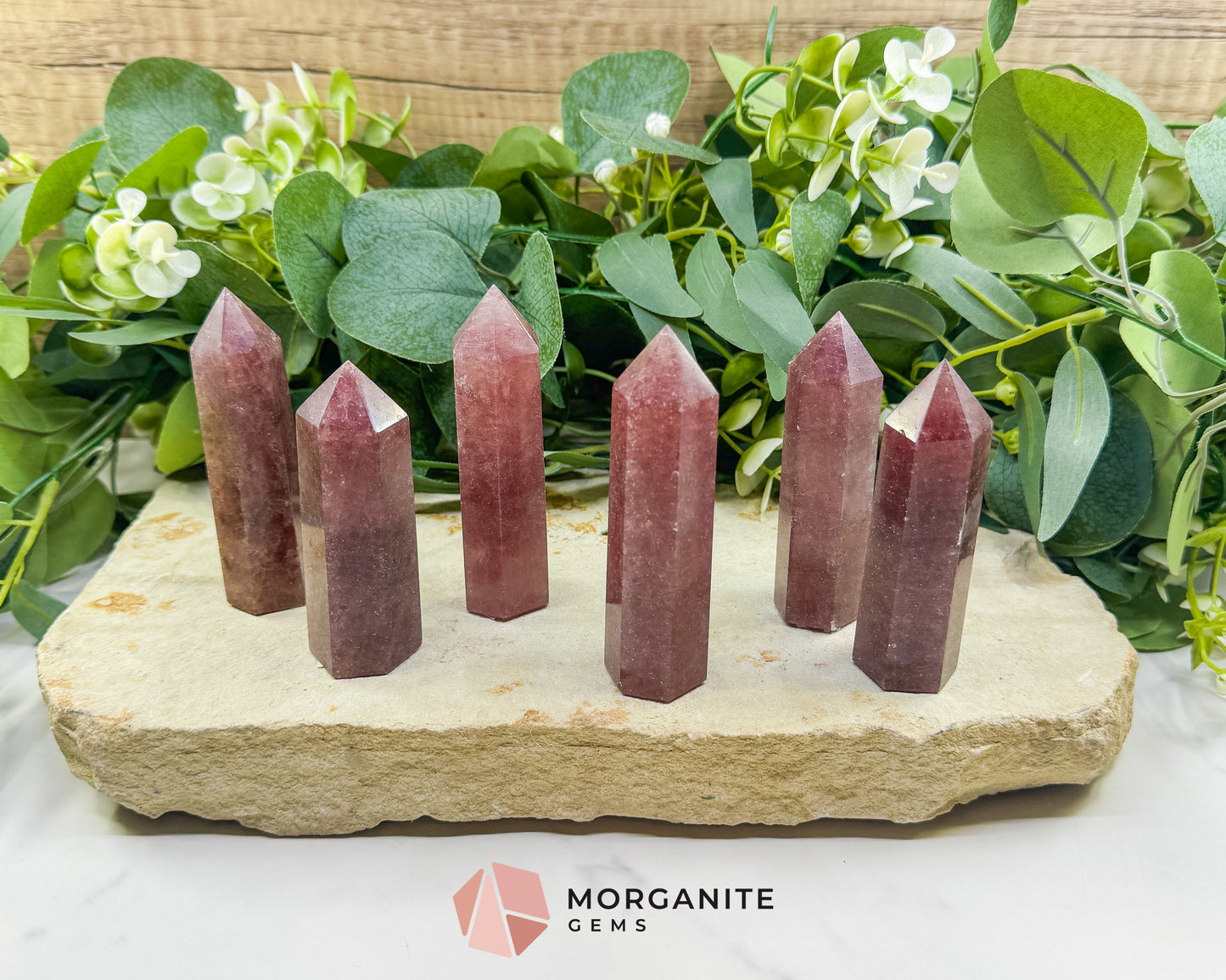 Strawberry Quartz Tower 3-4 Inch Crystal Point for Love Joy Heart Healing Meditation Altar