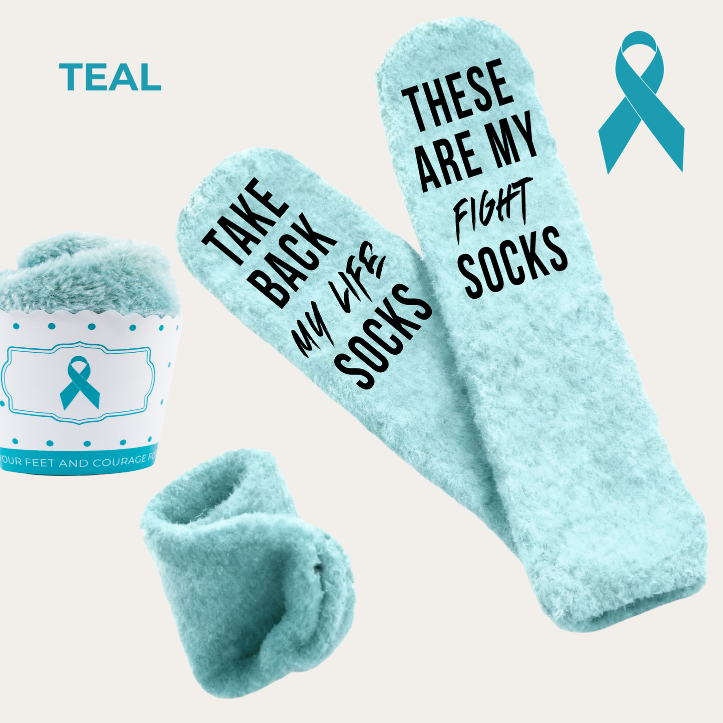 Cancer Support Sock Cupcakes – Awareness Socks in Gift-Ready Cupcake