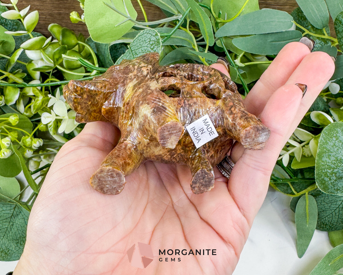 Hand-Carved Soapstone Undercut Elephant No.2 – 3.4" Lattice Sculpture with Baby Inside – Natural Stone Elephant Figurine for Wisdom & Luck