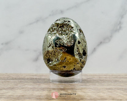 AA Quality Pyrite Egg – Handcrafted 2" Energy Stone for Wealth & Protection-Morganite Gems