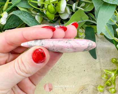 AAA+ Rhodochrosite Pear-Shaped Carving (54g) – ’Stone of the Compassionate Heart’ for Self-Love & Inner Healing