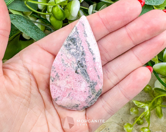 AAA+ Rhodochrosite Pear-Shaped Carving (54g) – ’Stone of the Compassionate Heart’ for Self-Love & Inner Healing