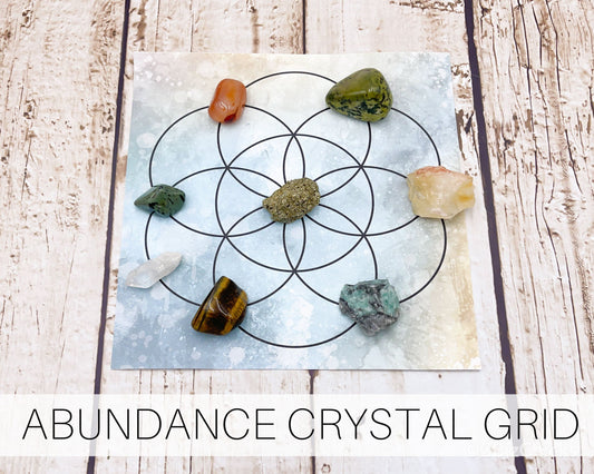 Abundance Crystal Grid Set-Morganite Gems