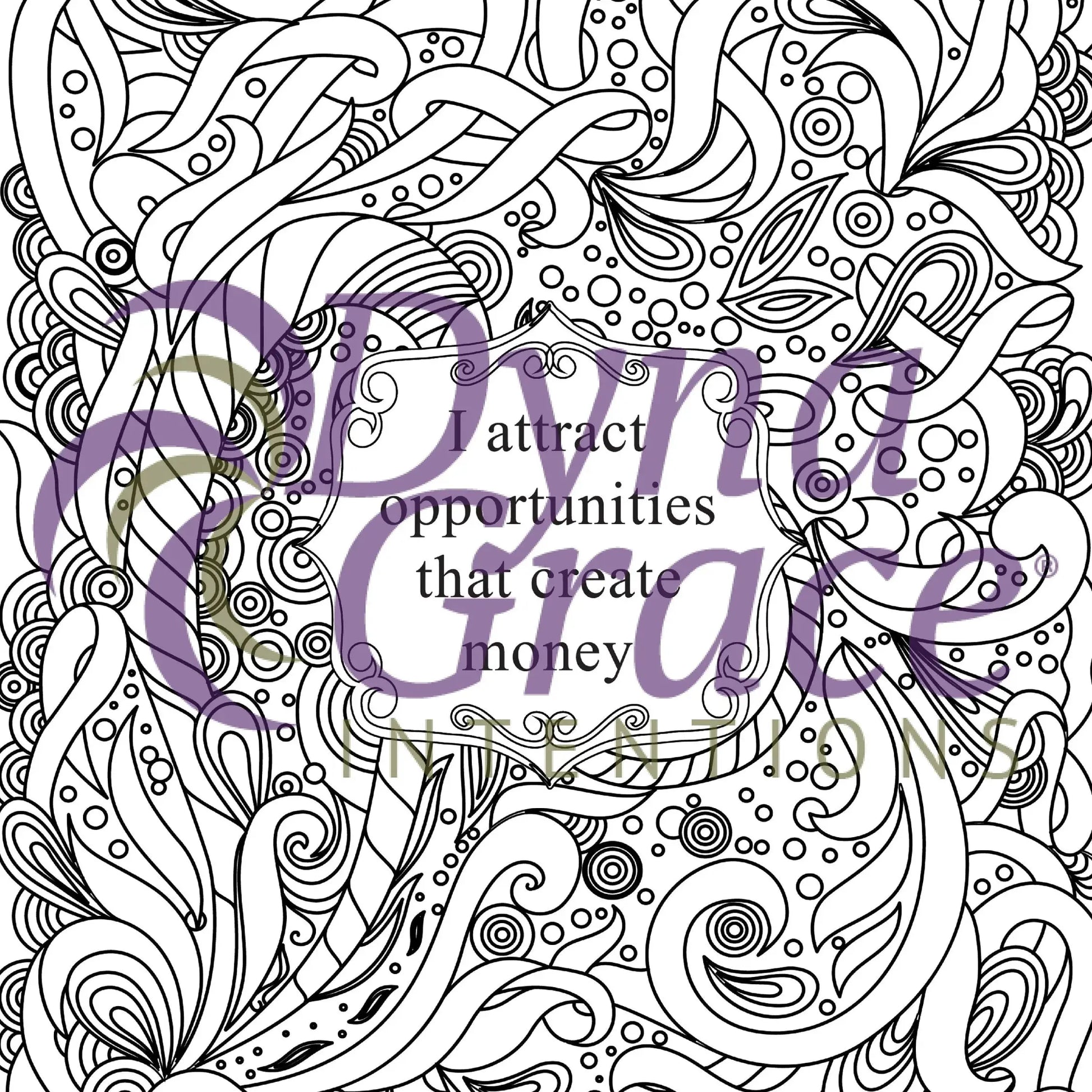 Abundance Printable Coloring Book – Abundance Coloring Sheets-Morganite Gems