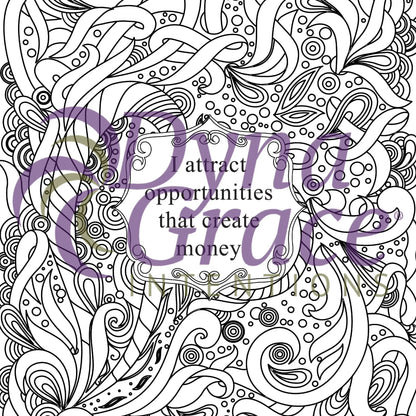 Abundance Printable Coloring Book – Abundance Coloring Sheets-Morganite Gems